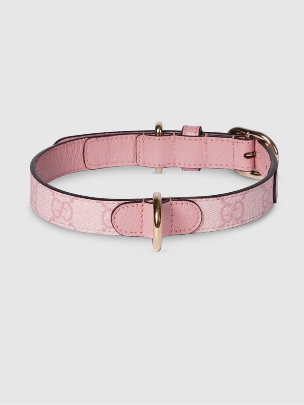 Gucci Pink Pebbled Leather Small/Medium Dog Collar - Picture 3 of 3